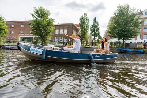 A Boats4rent electric boat, self-drive